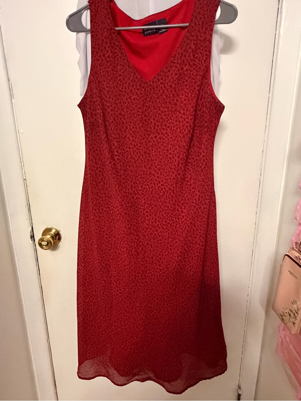 Hillard & Hanson  Red Sleeveless V-Neck Dress